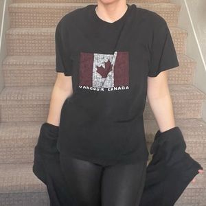 Vintage Vancouver Canada British Columbia black unisex oversized T-shirt